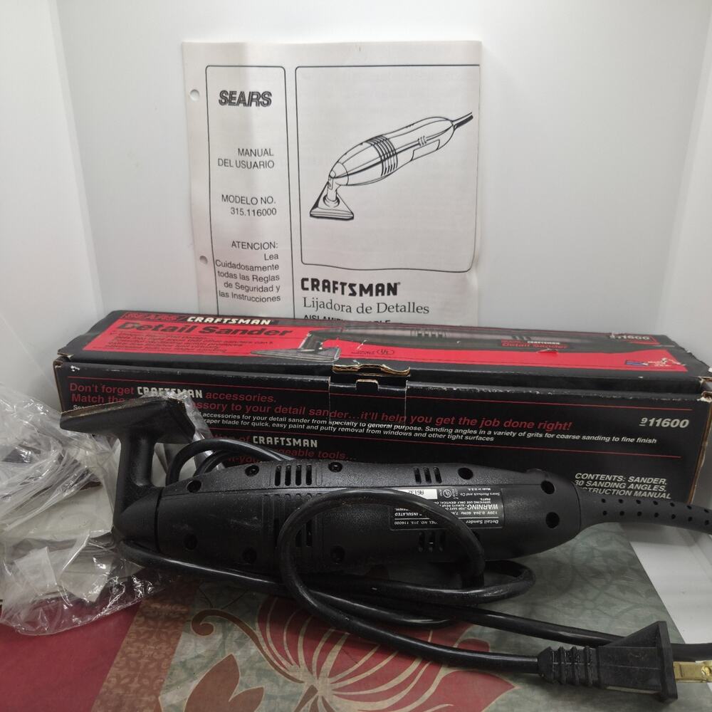 Sears Craftsman Detail Sander Model 315.11600 Box Manuel Sanding Triangles